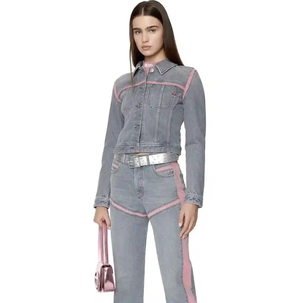 DIESEL D-pilut Straight-leg Jeans In Grey Pink